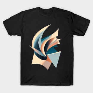 Modern Abstract | Windmill fire | Pink, Blue, and Orange T-Shirt